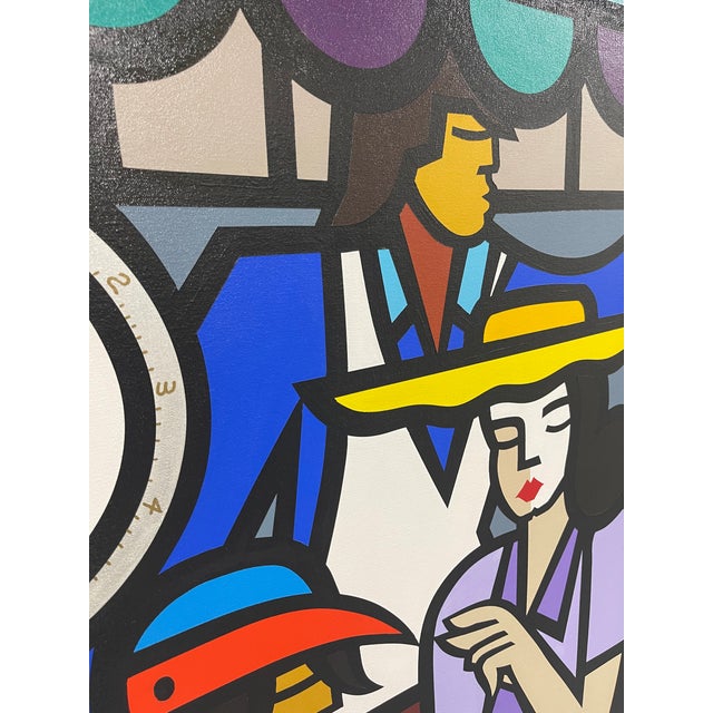 Original Jozza Acrylic on Canvas - “Fish Market” For Sale - Image 4 of 7