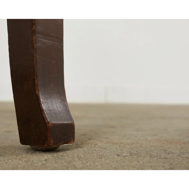 English Georgian Style Faux Leather Naugahyde Hall Chair For Sale - Image 10 of 13