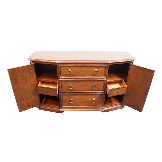Brown Bernhardt Furniture Solid Cherry Traditional Old World 72" Secretary Buffet 327-132 For Sale - Image 8 of 18