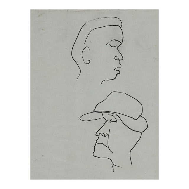 1951 Frank Wallace Mexican Portraits Drawing For Sale