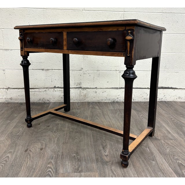 This is an elegant antique Louis XVI style console table or sideboard featuring a refined neoclassical silhouette and rich...