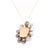 Crafted in 14ct yellow gold, this pendant features a cushion‑cut aquamarine framed by a diamond halo and encircled by...