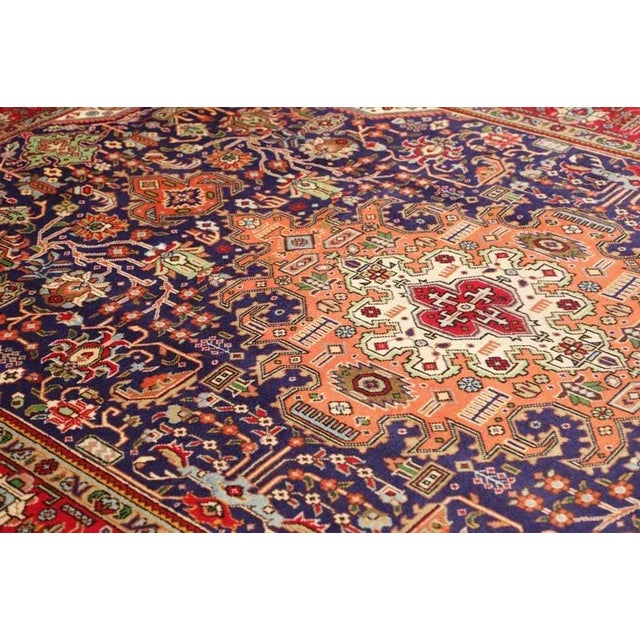 Textile Middle Eastern Hand-Knotted Tabriz Rug For Sale - Image 7 of 11