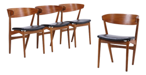 Vintage Danish Teak Chairs by Helge Sibast, Set of 4