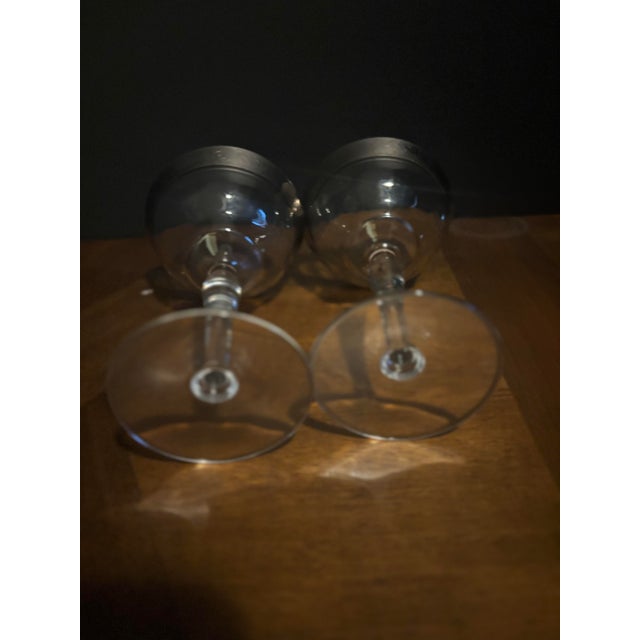 Mid-Century Modern Vintage Glastonbury Lotus Rambler Rose Champagne Coupe Glasses - Set of 2 For Sale - Image 3 of 6