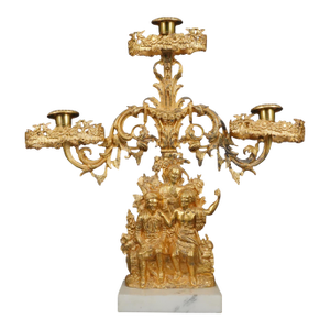 1840s Victorian Gilded Brass Candelabra Girandole