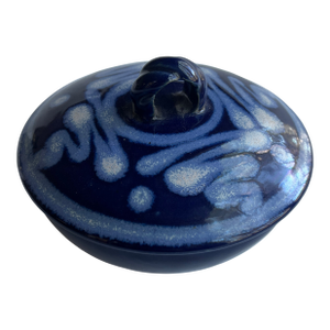 Handmade Blue Pottery Bowl With Lid