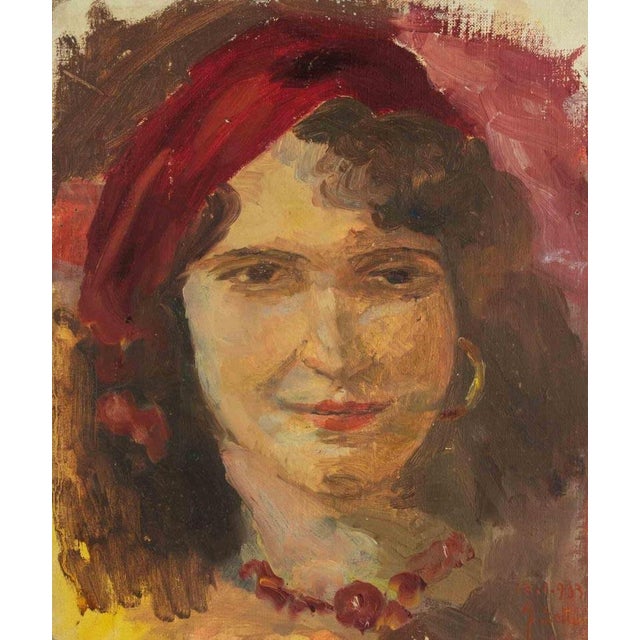 1930s Francesco Settimj, Portrait, Oil Painting, 1933 For Sale - Image 5 of 5
