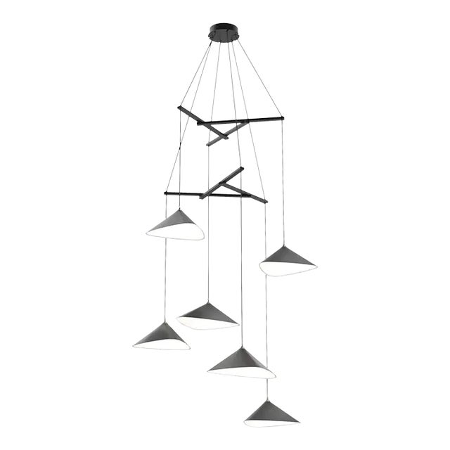 Daniel Becker 'Emily Vertikal 6' Chandelier in Anthracite/Black for Moss Objects For Sale