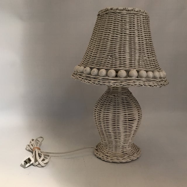 White Wicker Table Lamp Chairish
