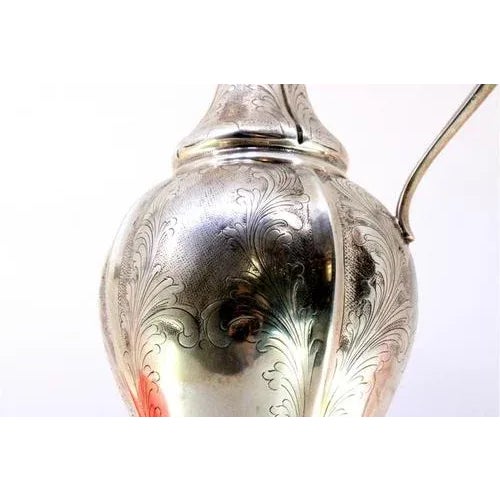 Tall Silver Water Jug with Raised Plate For Sale - Image 5 of 7
