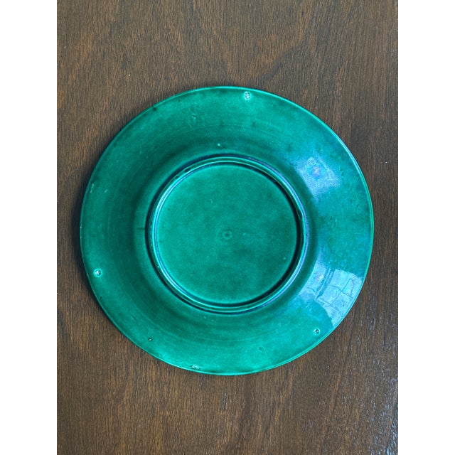 Antique Majolica Green Plates-Set of Four For Sale - Image 9 of 18