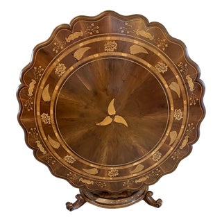 Large Antique Irish Killarney Marquetry Inlaid Yew Wood Centre Table attributed to the Egan Workshop, 1860 For Sale