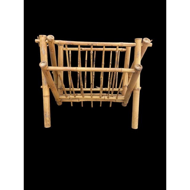 Vintage Bamboo Folding Magazine Holder For Sale - Image 4 of 7