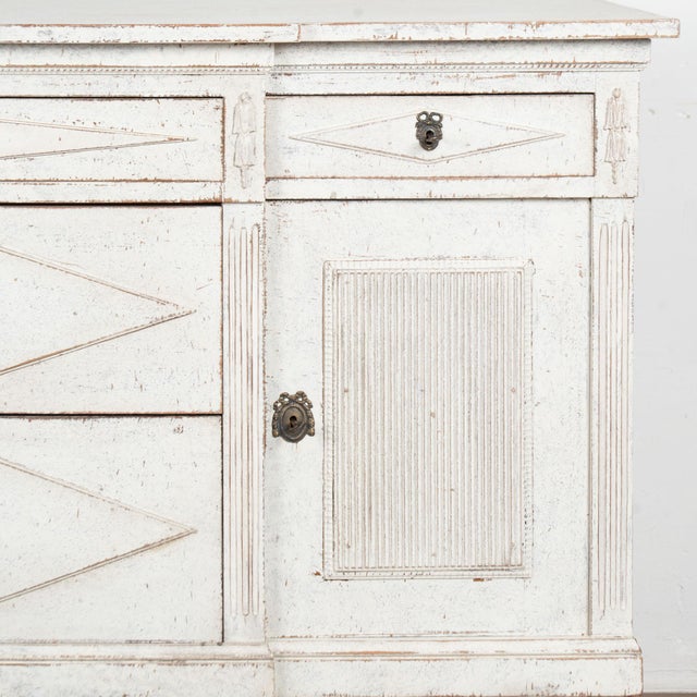 19th Century Swedish White Painted Gustavian Sideboard For Sale - Image 12 of 17