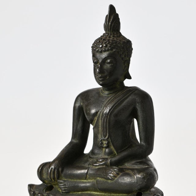 Antique French Spelter Buddha Figurine, 1920s For Sale - Image 10 of 11