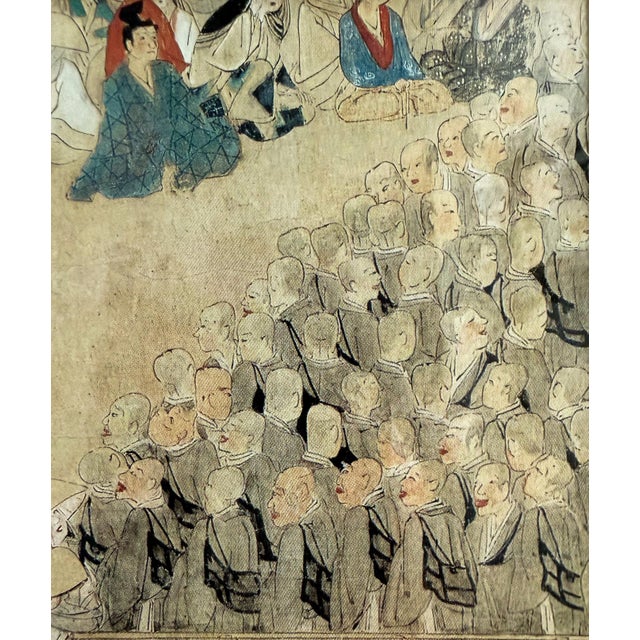 15th Century & Earlier 15th Century & Earlier Framed and Matted Illustrated Biography of the Monk Ippen in a Wooden Frame. For Sale - Image 5 of 9