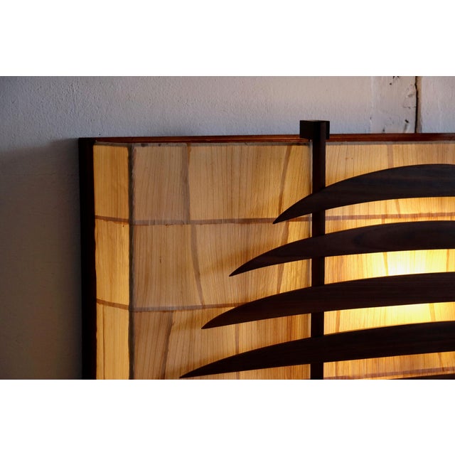 Sculptural Walnut and Paper Wall Lights, Italy, 1960s For Sale - Image 13 of 17