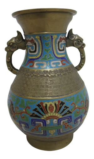1960s Asian Cloisonne Vase/Urn