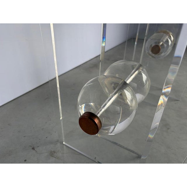 Brass and Acrylic Glass Console Table, 1970s For Sale - Image 6 of 13