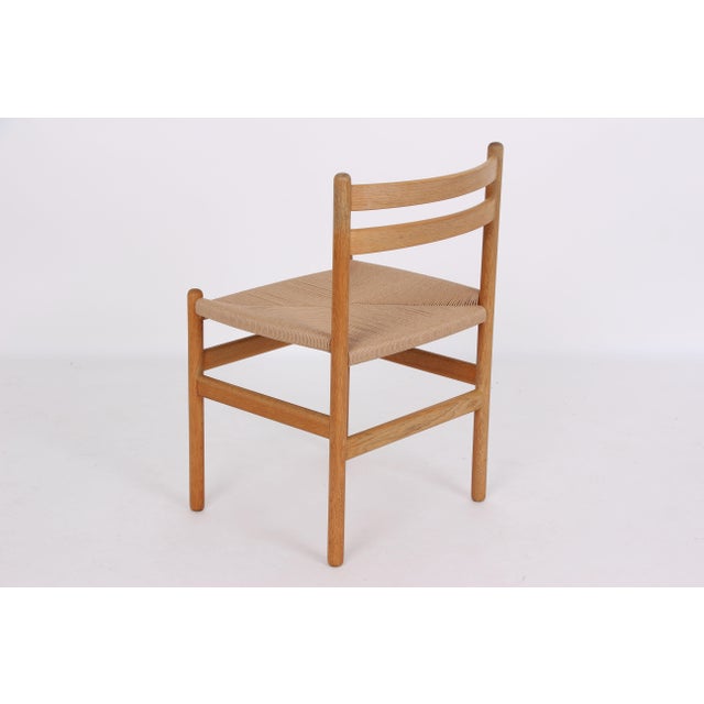 Oak Chairs with Paper Weaving by Kurt Østervig, Denmark, 1960s, Set of 4 For Sale - Image 8 of 12