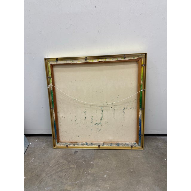 Green 1970's Large Abstract Painting For Sale - Image 8 of 8
