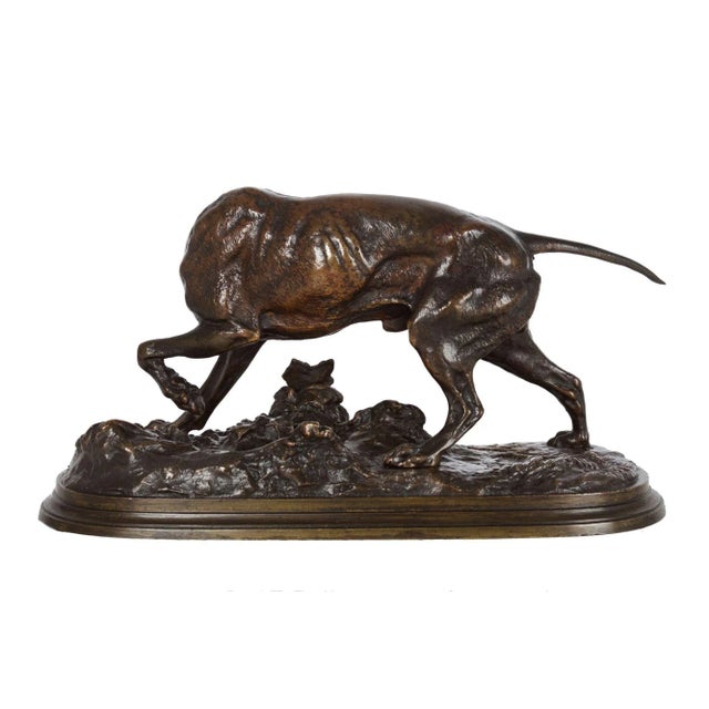 French French Antique Bronze Sculpture of Pointer Dog by Pierre-Jules Mêne Circa 1880 For Sale - Image 3 of 12