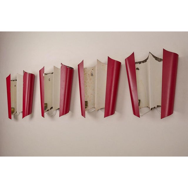 Red Metal Wall Sconce by Bruno Gatta for Stilnovo, 1950s For Sale - Image 15 of 16
