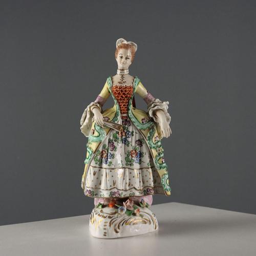 Antique 19th Century Figurines from Rudolstadt Porcelain, Germany, Set of 2 For Sale - Image 3 of 16