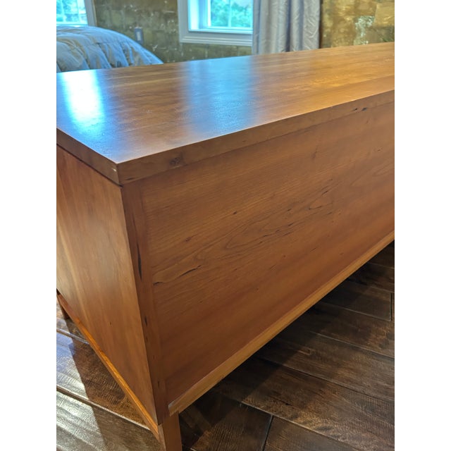 Wood Low Slung Custom Made 6 Drawer Dresser For Sale - Image 7 of 9