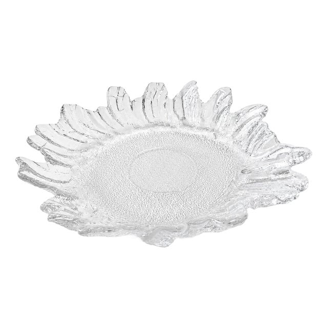 Barock Serving Bowl in Glass from Lindshammar Glasbruk, 1970s For Sale
