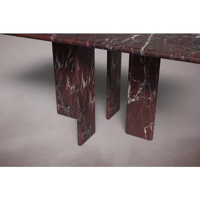 Luna Rectangular Elazig Cherry Marble Dining Table 82.6" For Sale - Image 4 of 5