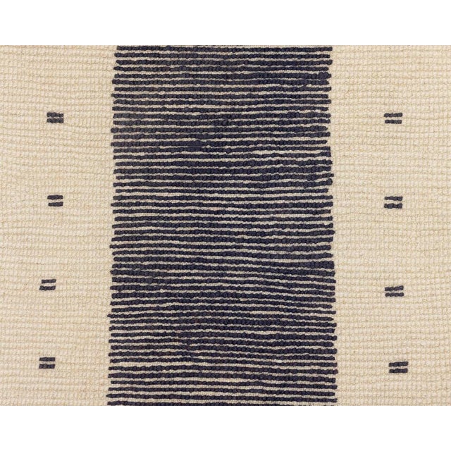 Textile Modern Color-Block Hand-Knotted Moroccan Wool Rug | 10'2" X 8'3" | One of a Kind For Sale - Image 7 of 10