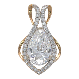 Igi Certified 3.3Ct Lab Diamond Pendant With Natural Diamond Accents: 14k Gold