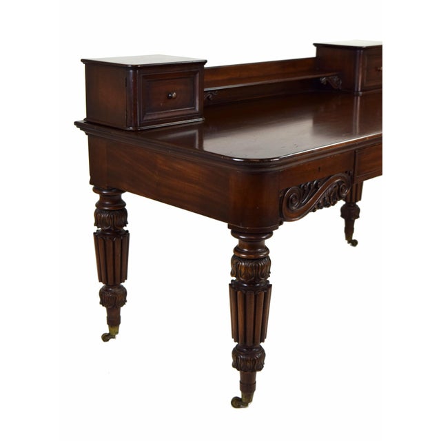 Antique Heavily Carved Mahogany Executive Desk Cowan Circa 1900 Chicago