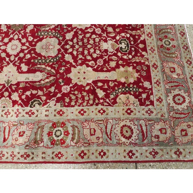 Red Galerie Shabab Collection Early 20th Century Persian Tabriz Gallery Carpet For Sale - Image 8 of 9
