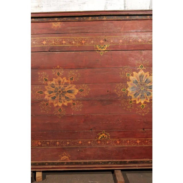 19th Century Painted Wood South Indian Decorative Ceiling Panel For Sale In Atlanta - Image 6 of 10