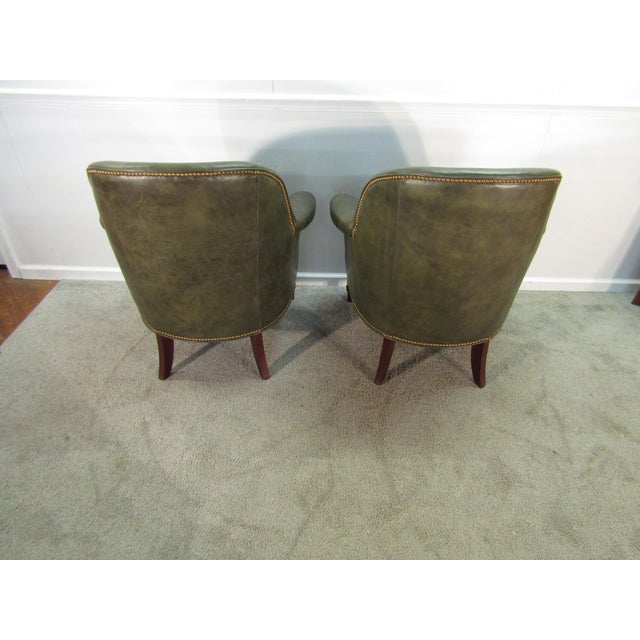 Baker Furniture Pair of Leather Chairs For Sale - Image 12 of 13