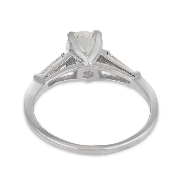 Mid Century Gia 1.18 Carat Old Mine Cut Diamond Platinum Engagement Ring, Size 6.75 For Sale In Los Angeles - Image 6 of 8
