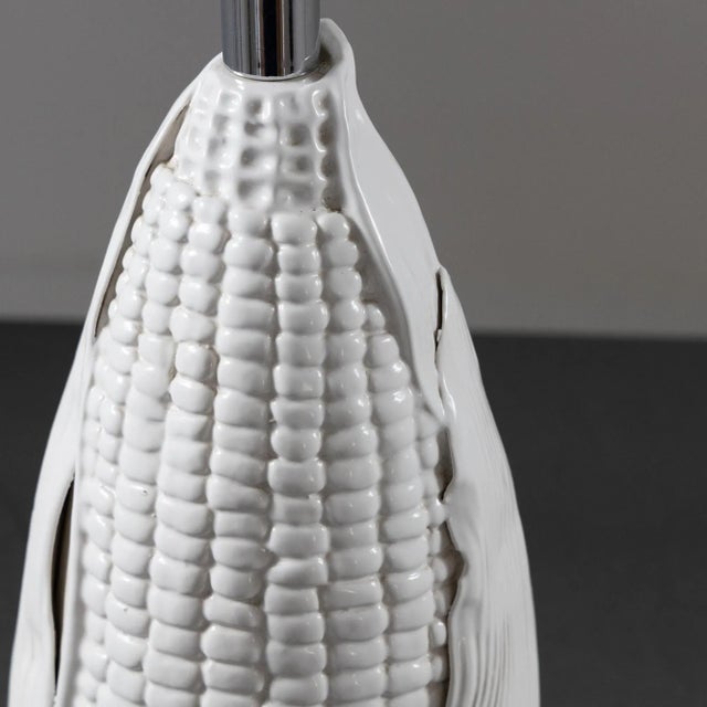 White Ceramic Table Lamp, 1960s For Sale - Image 10 of 13