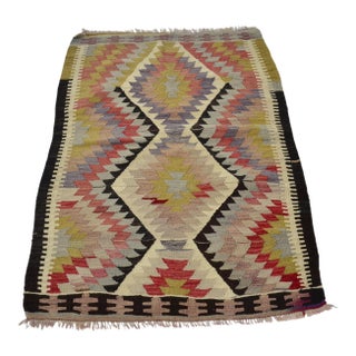 1960s Small Oushak Turkish Kilim Rug For Sale