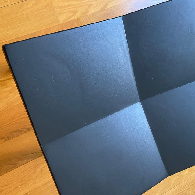 Souda Mitre Low Wooden Stool, Black, by Souda, Modern, Minimal, Contemporary, Wood Seating For Sale - Image 4 of 10