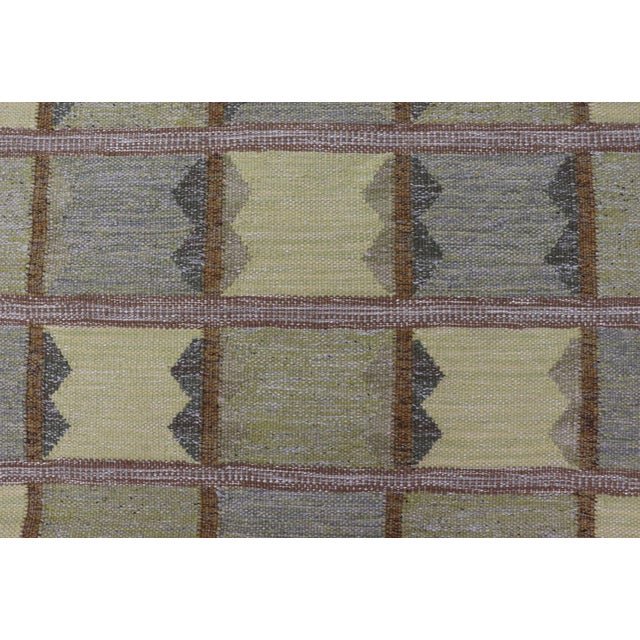 Yellow Modern Scandinavian Rug With Geometric Patterns by Keivan Woven Arts 3'10 X 6'6 For Sale - Image 8 of 10