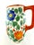 A vibrant vintage Czech pitcher marked Czechoslovakia and hand painted with bold folk art florals in saturated cobalt...