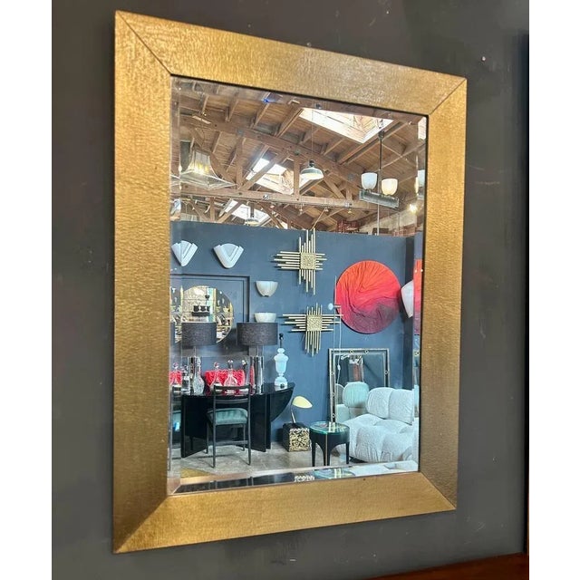 The square vintage Italian wall mirror, designed by Aldo Frigerio and made in Italy in the 1980s, is a remarkable piece...
