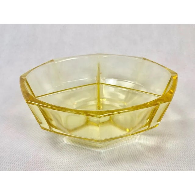 Art Deco German Bowl in Citron Glass, 1930s, in Flawless conditions. Designed 1920 to 1949