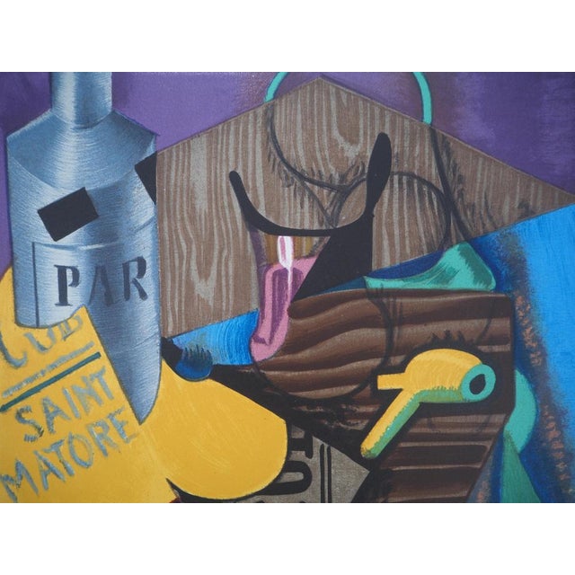 Juan Gris, Composition cubiste à la pipe et au journal, Lithograph, 1974 For Sale - Image 4 of 6