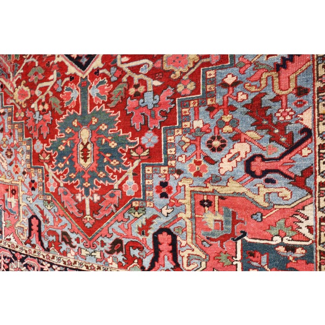 Antique Persian Heriz/Serapi Carpet, 8.3x11.7 For Sale - Image 10 of 11