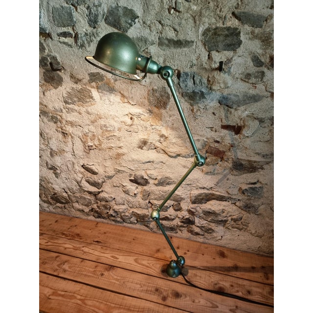 Green Vintage French Industrial Lamp in Green by Jean-Louis Domecq for Jieldé, 1960s For Sale - Image 8 of 18