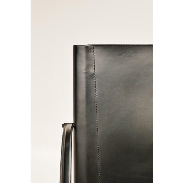 Black Armchairs by Carlo Bartoli for Matteo Grassi, 1980s, Set of 4 For Sale - Image 8 of 14